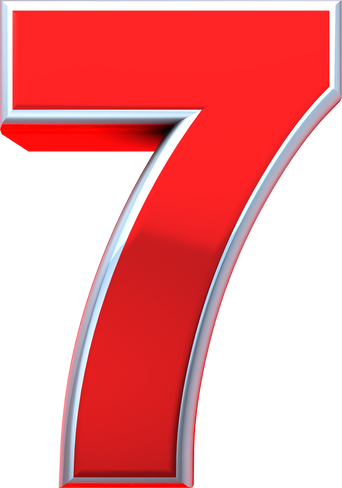 3d red chrome number 7