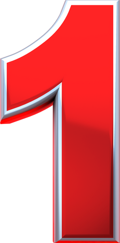 3d red chrome number 1